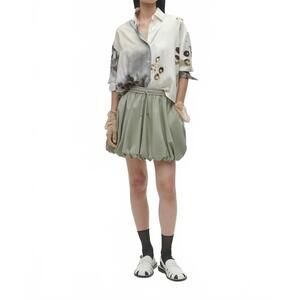 NEW CORDERA balloon mini skirt in salvia